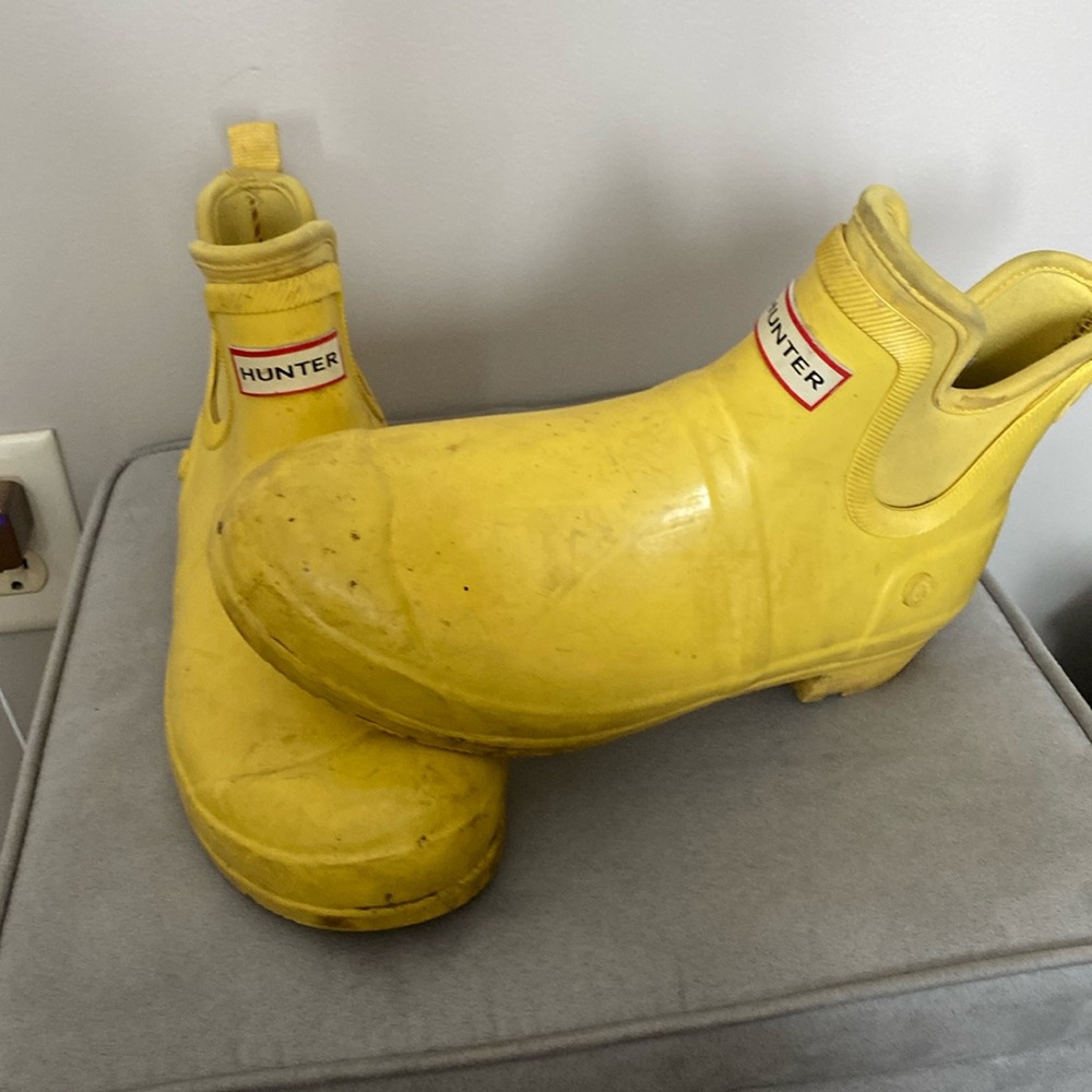 Yellow Hunter rain booties